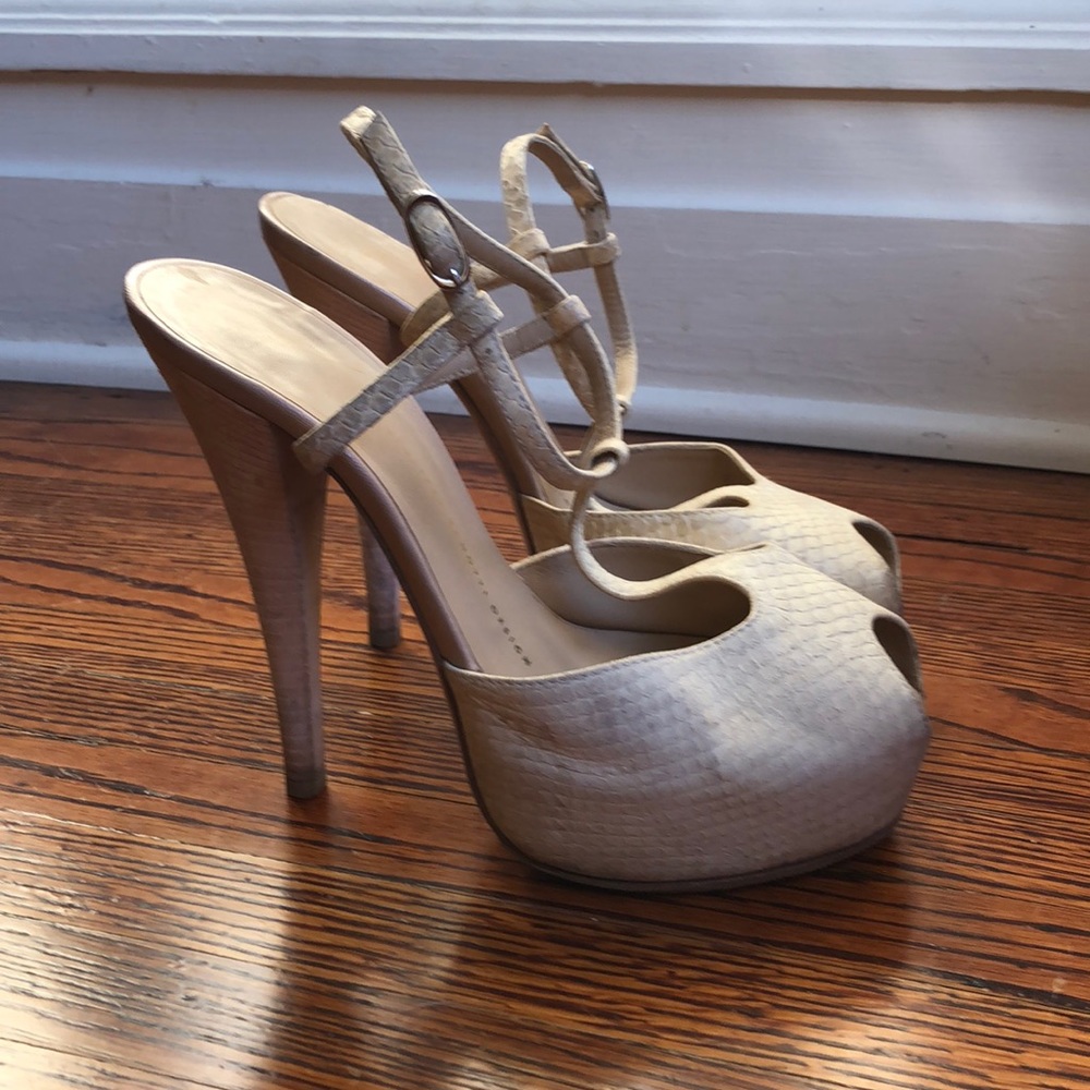 Giuseppe Zanotti Blush Python Suede Heels